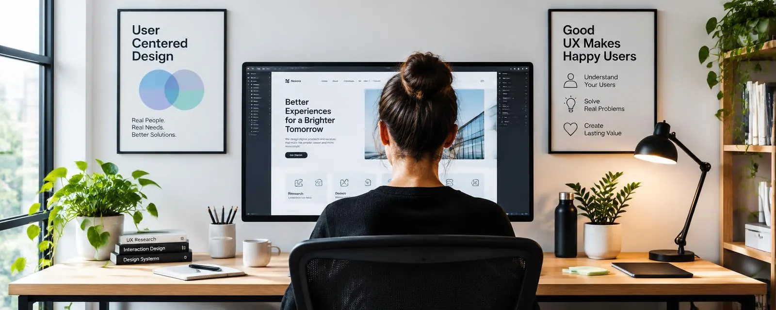 Designer working at a monitor